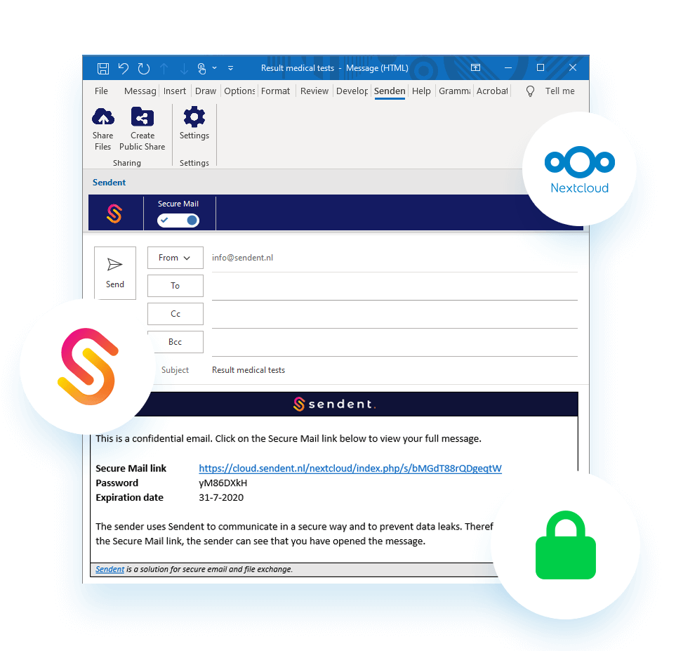 Outlook Integration secure email