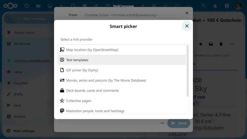 Smart Picker intelligent feature in Groupware